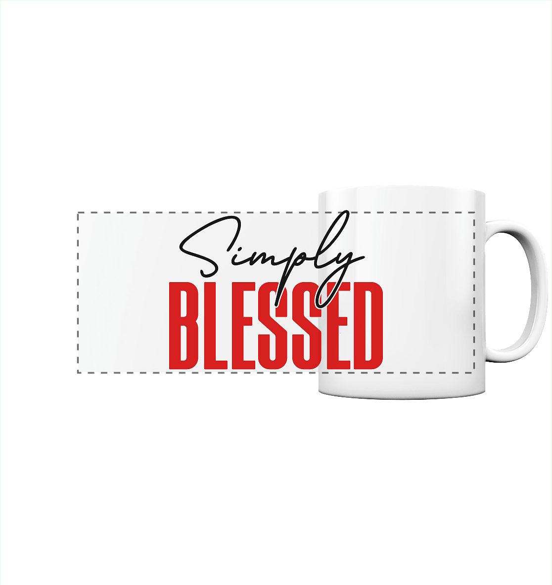 Simply Blessed | Christliches Design mit klarer Botschaft - Panorama Tasse - Trinkgefäße - White glossy - GfoitMa