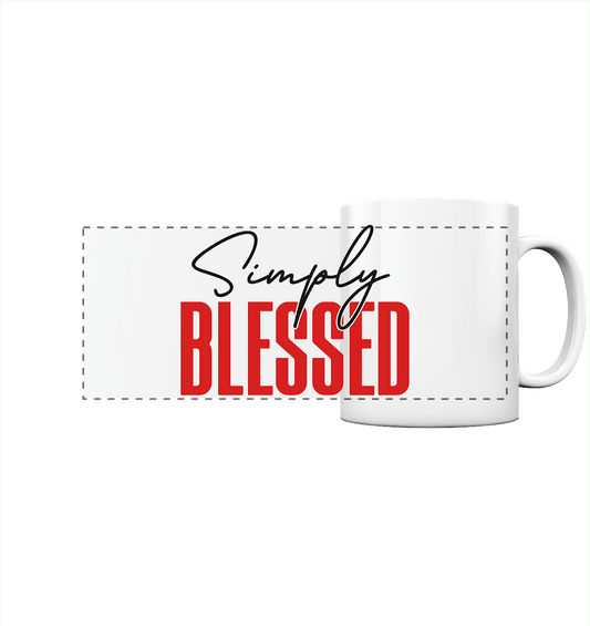 Simply Blessed | Christliches Design mit klarer Botschaft - Panorama Tasse - Trinkgefäße - White glossy - GfoitMa