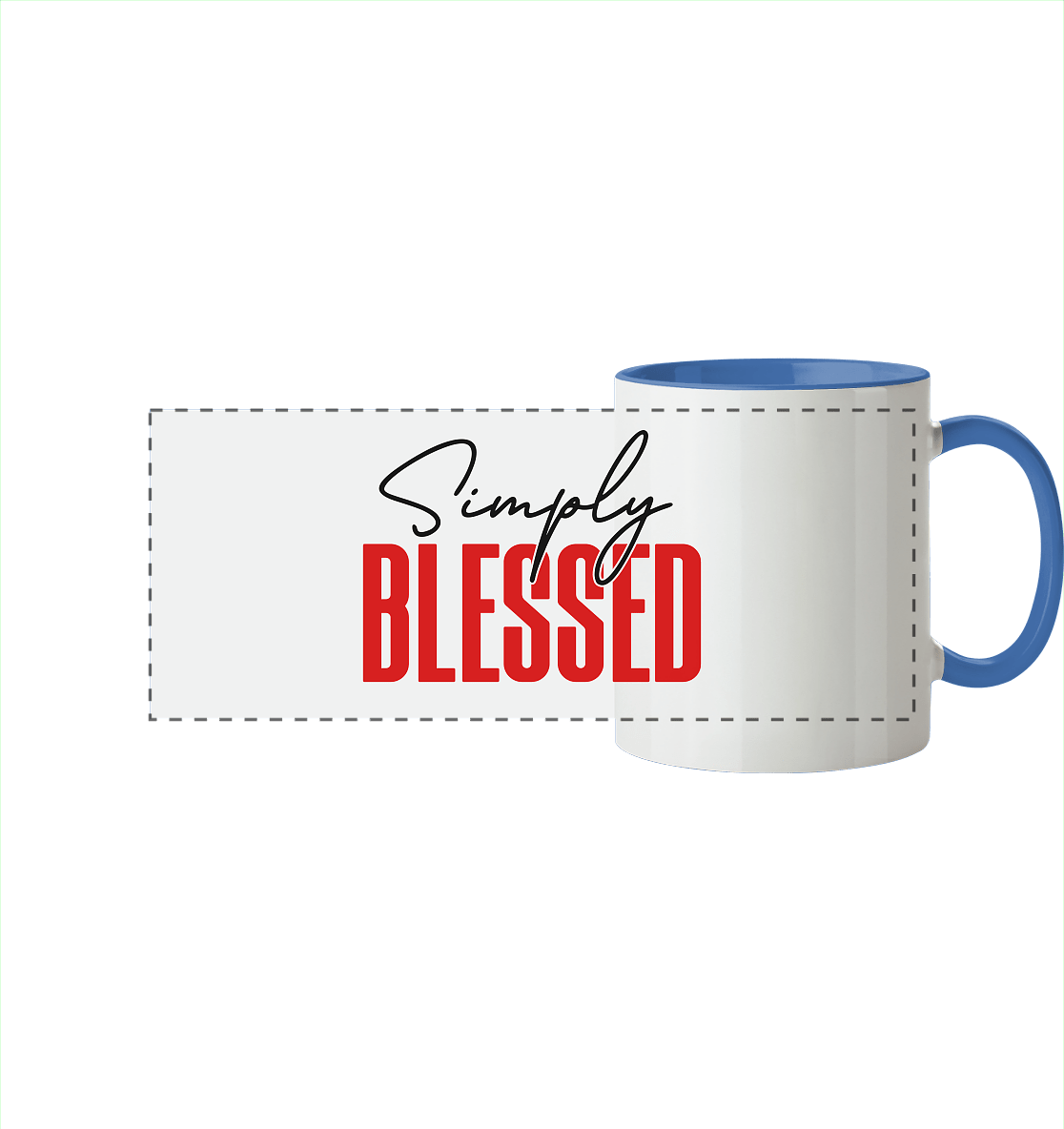 Simply Blessed | Christliches Design mit klarer Botschaft - Panorama Tasse zweifarbig - Trinkgefäße - Cambridge Blue - GfoitMa