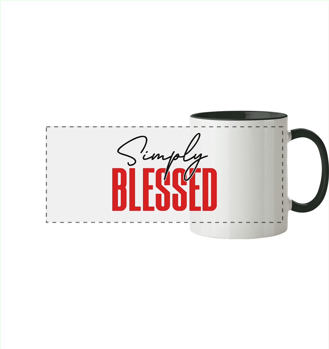 Simply Blessed | Christliches Design mit klarer Botschaft - Panorama Tasse zweifarbig - Trinkgefäße - Black - GfoitMa