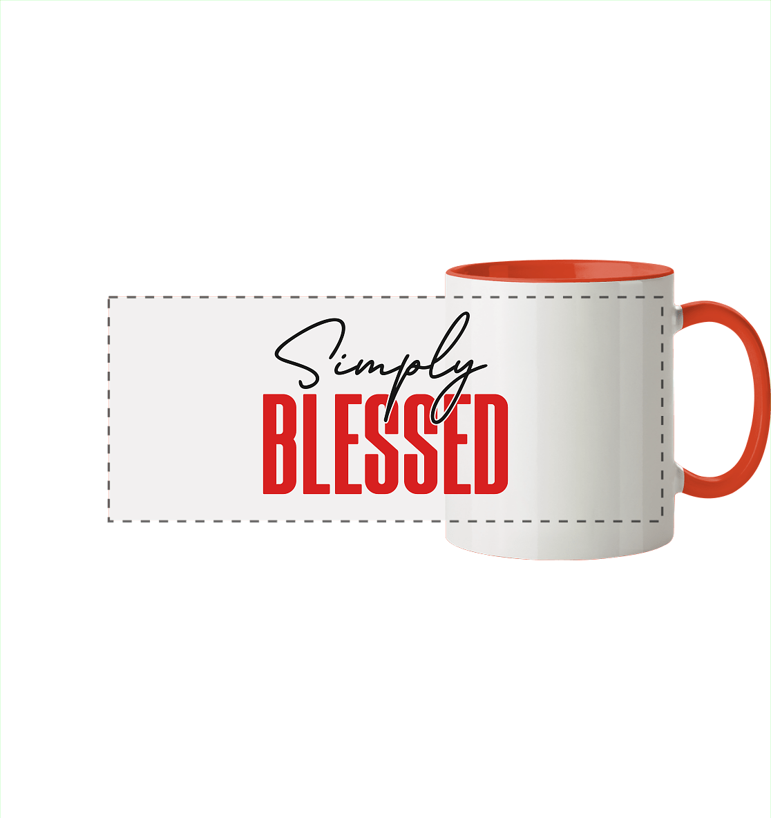 Simply Blessed | Christliches Design mit klarer Botschaft - Panorama Tasse zweifarbig - Trinkgefäße - Orange - GfoitMa