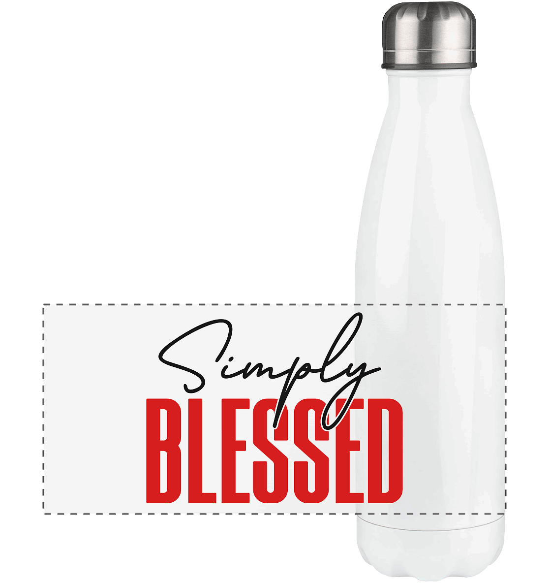 Simply Blessed | Christliches Design mit klarer Botschaft - Panorama Thermoflasche 500ml - Trinkgefäße - White - GfoitMa
