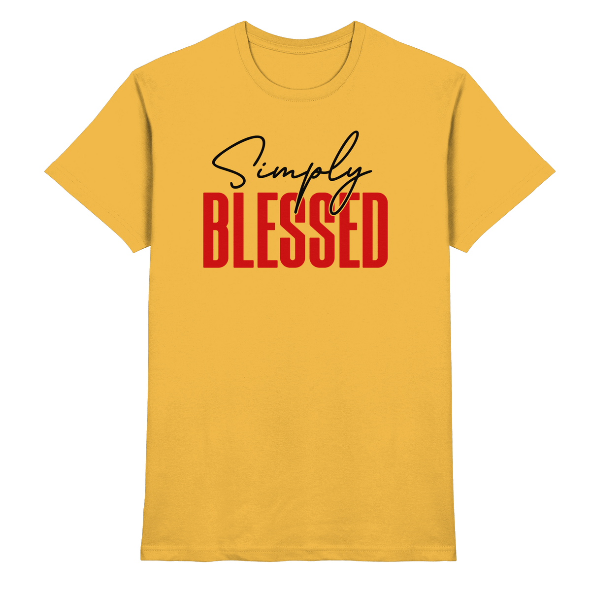 Simply Blessed | Christliches Design mit klarer Botschaft - Premium Shirt - Unisex-Shirts - Gold - GfoitMa
