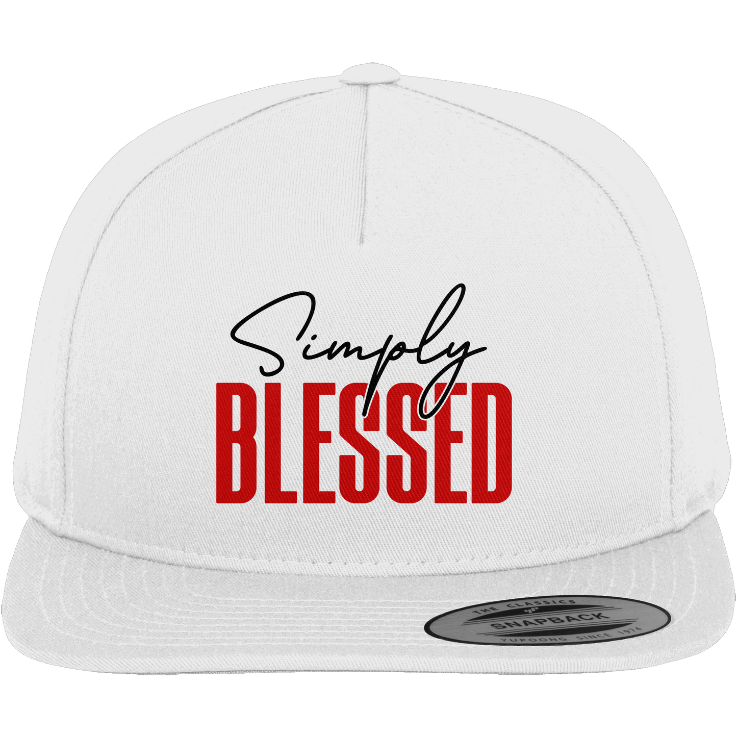 Simply Blessed | Christliches Design mit klarer Botschaft - Premium Snapback - Kappen & Mützen - White / Green - GfoitMa