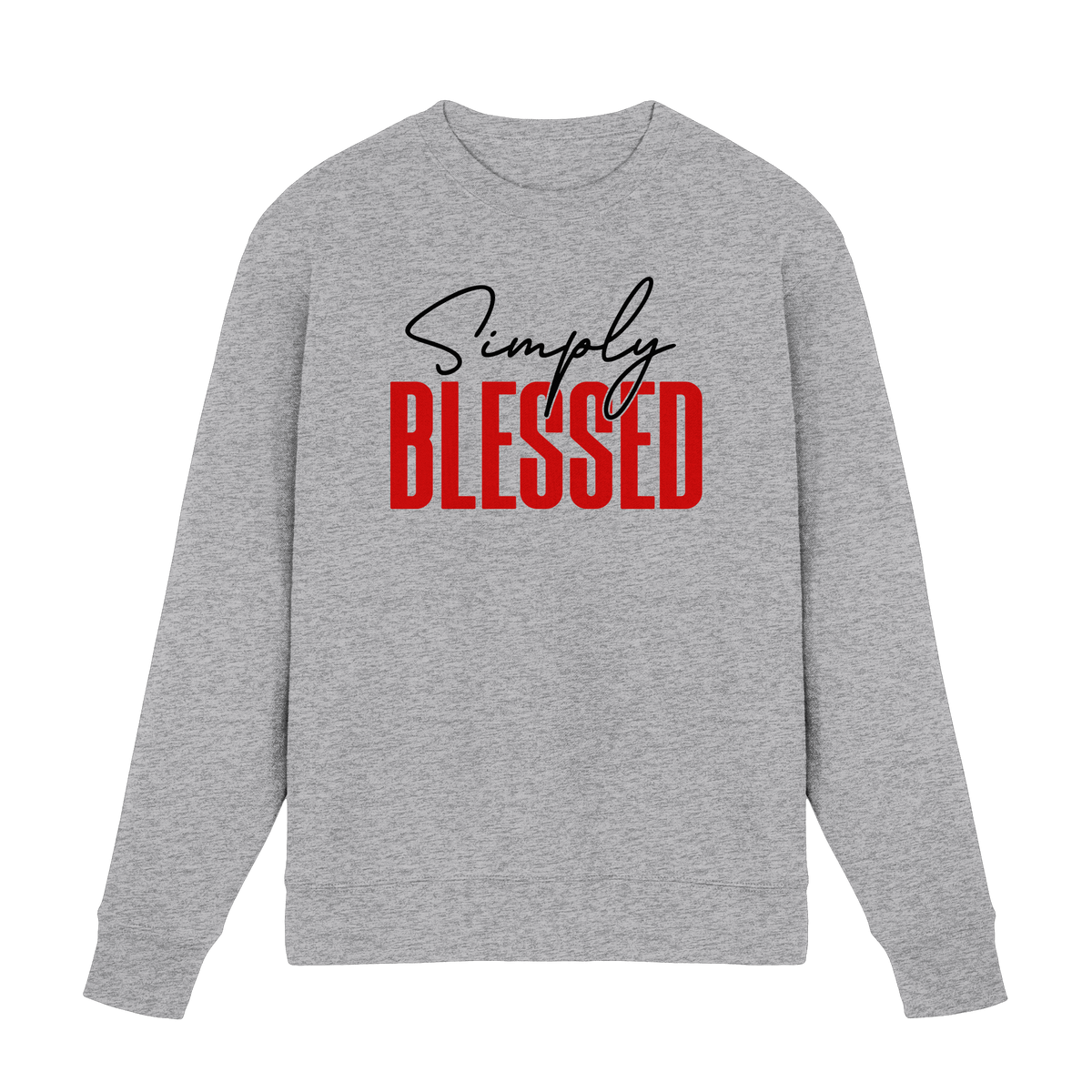 Simply Blessed | Christliches Design mit klarer Botschaft - Premium Sweatshirt - Sweatshirts - Heather Grey (meliert) - GfoitMa
