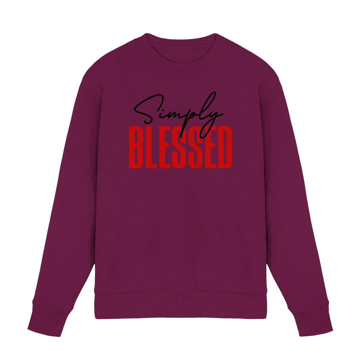 Simply Blessed | Christliches Design mit klarer Botschaft - Premium Sweatshirt - Sweatshirts - Burgund - GfoitMa
