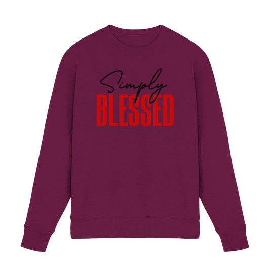 Simply Blessed | Christliches Design mit klarer Botschaft - Premium Sweatshirt - Sweatshirts - Burgund - GfoitMa