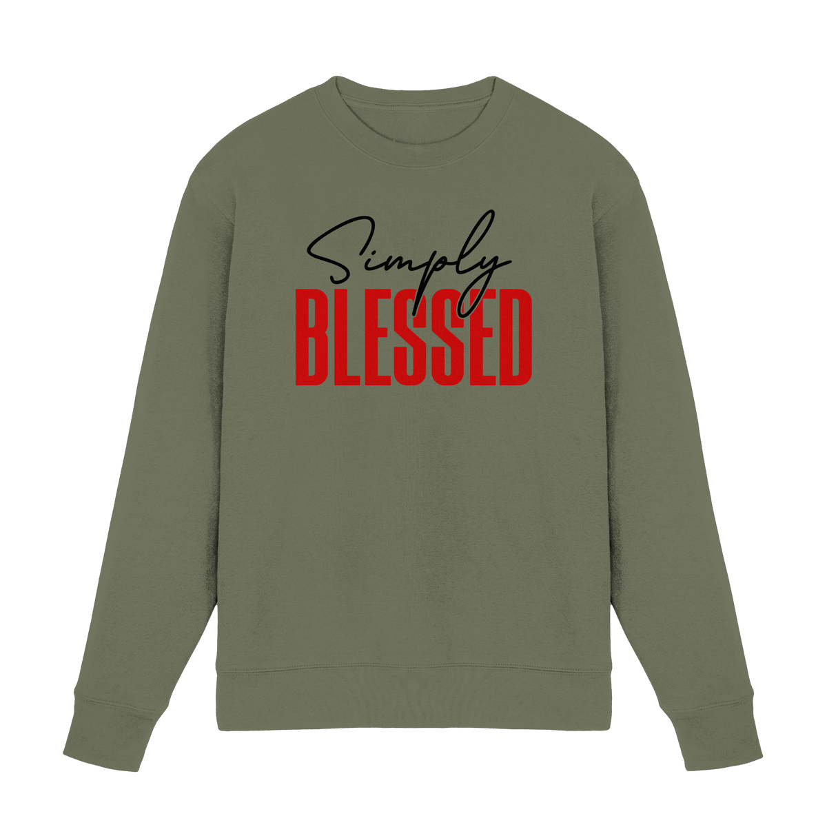 Simply Blessed | Christliches Design mit klarer Botschaft - Premium Sweatshirt - Sweatshirts - Classic Olive - GfoitMa