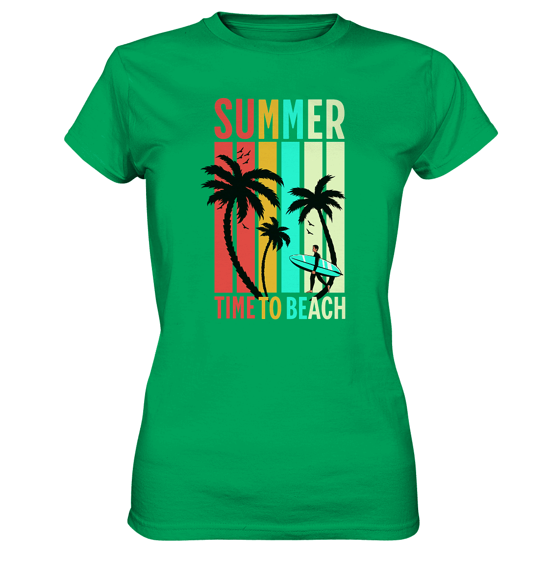 Summer Time to Beach – Sonne, Sand & Lebensfreude - Ladies Premium Shirt - Lady-Shirts - Kelly Green - GfoitMa