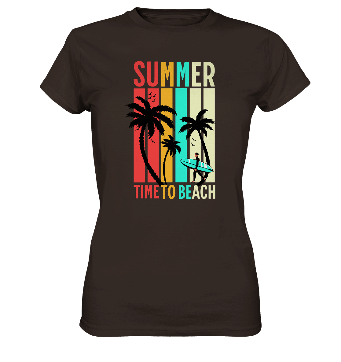 Summer Time to Beach – Sonne, Sand & Lebensfreude - Ladies Premium Shirt - Lady-Shirts - Brown - GfoitMa