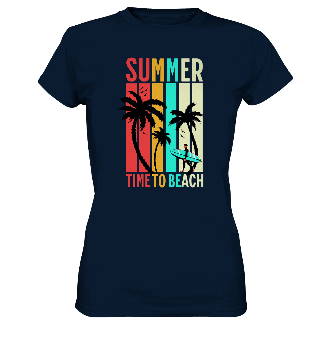 Summer Time to Beach – Sonne, Sand & Lebensfreude - Ladies Premium Shirt - Lady-Shirts - Navy - GfoitMa