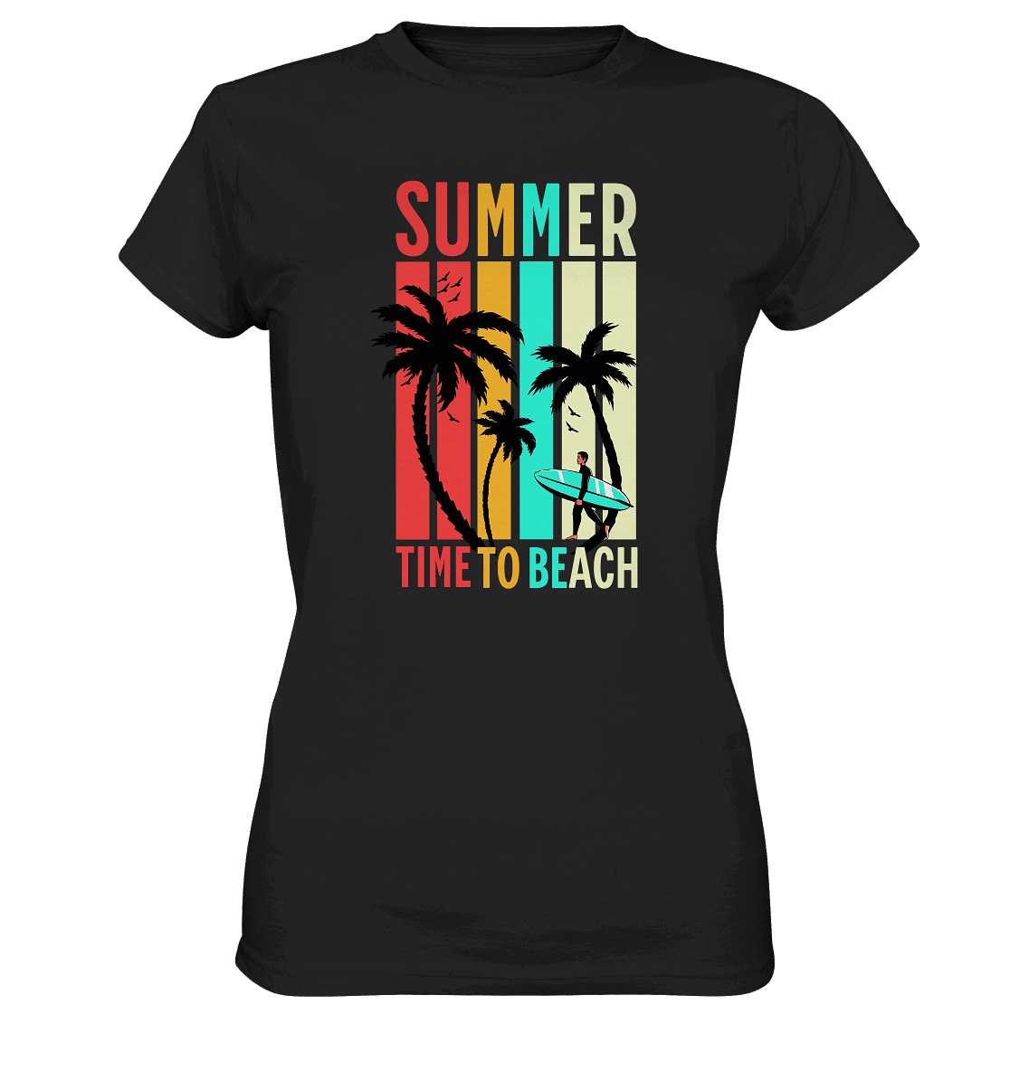 Summer Time to Beach – Sonne, Sand & Lebensfreude - Ladies Premium Shirt - Lady-Shirts - Black - GfoitMa