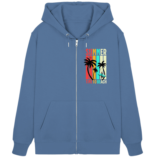 Summer Time to Beach – Sonne, Sand & Lebensfreude - Organic Zipper - Jacken/ Zipper - Bright Blue - GfoitMa