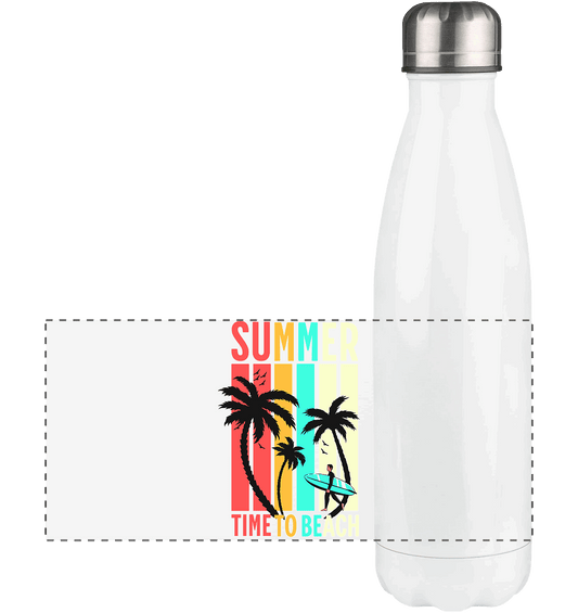 Summer Time to Beach – Sonne, Sand & Lebensfreude - Panorama Thermoflasche 500ml - Trinkgefäße - White - GfoitMa