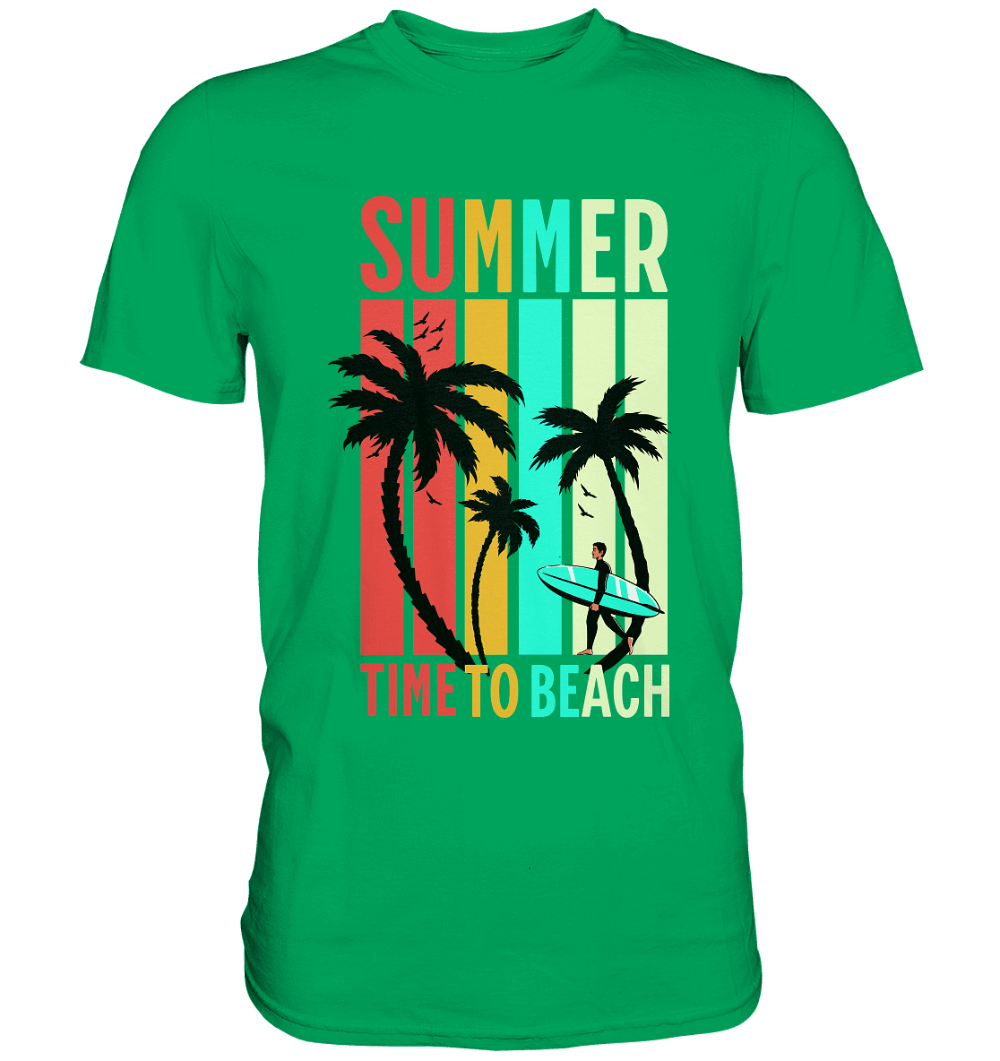 Summer Time to Beach – Sonne, Sand & Lebensfreude - Premium Shirt - Unisex-Shirts - Kelly Green - GfoitMa