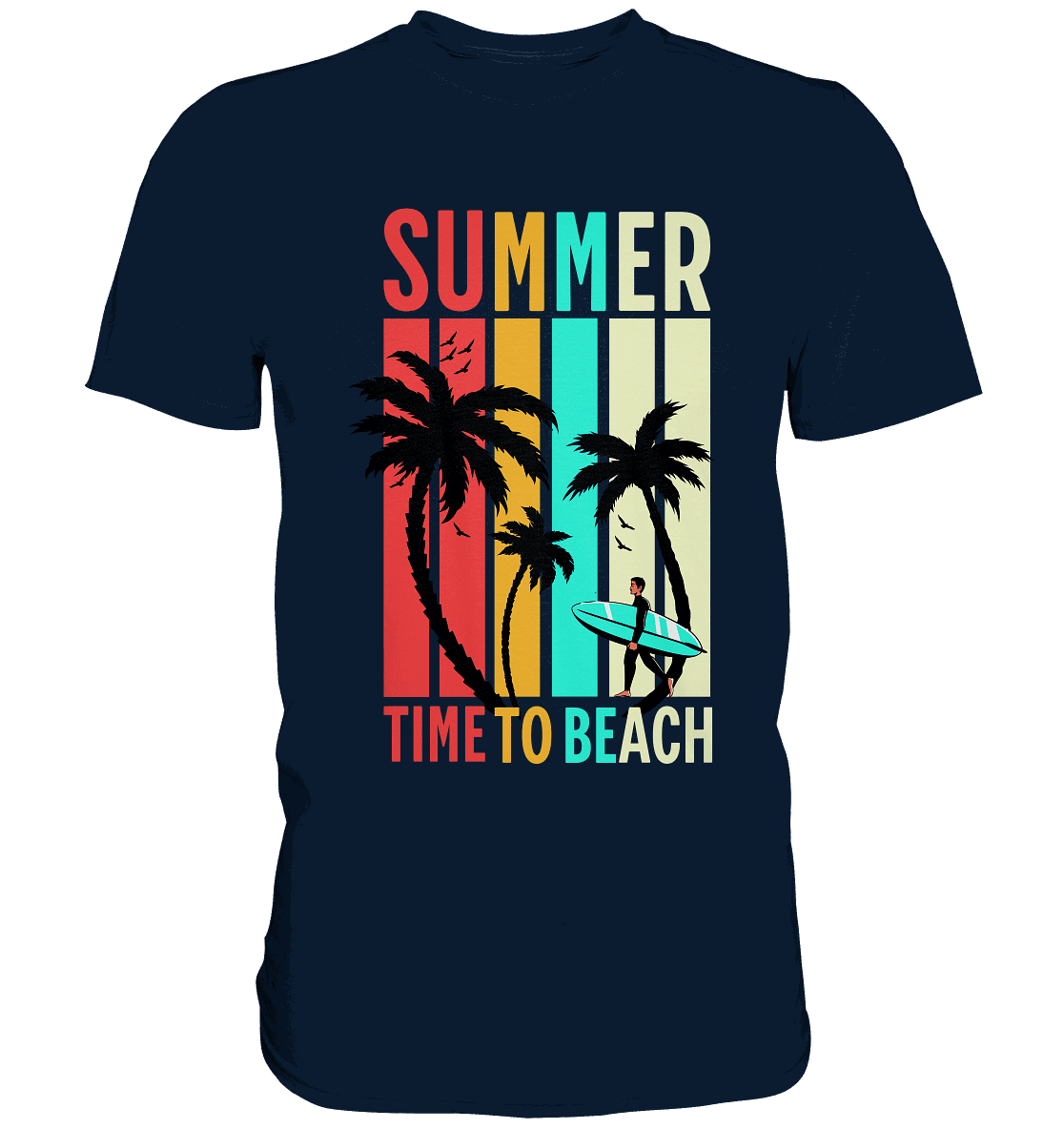 Summer Time to Beach – Sonne, Sand & Lebensfreude - Premium Shirt - Unisex-Shirts - Navy - GfoitMa