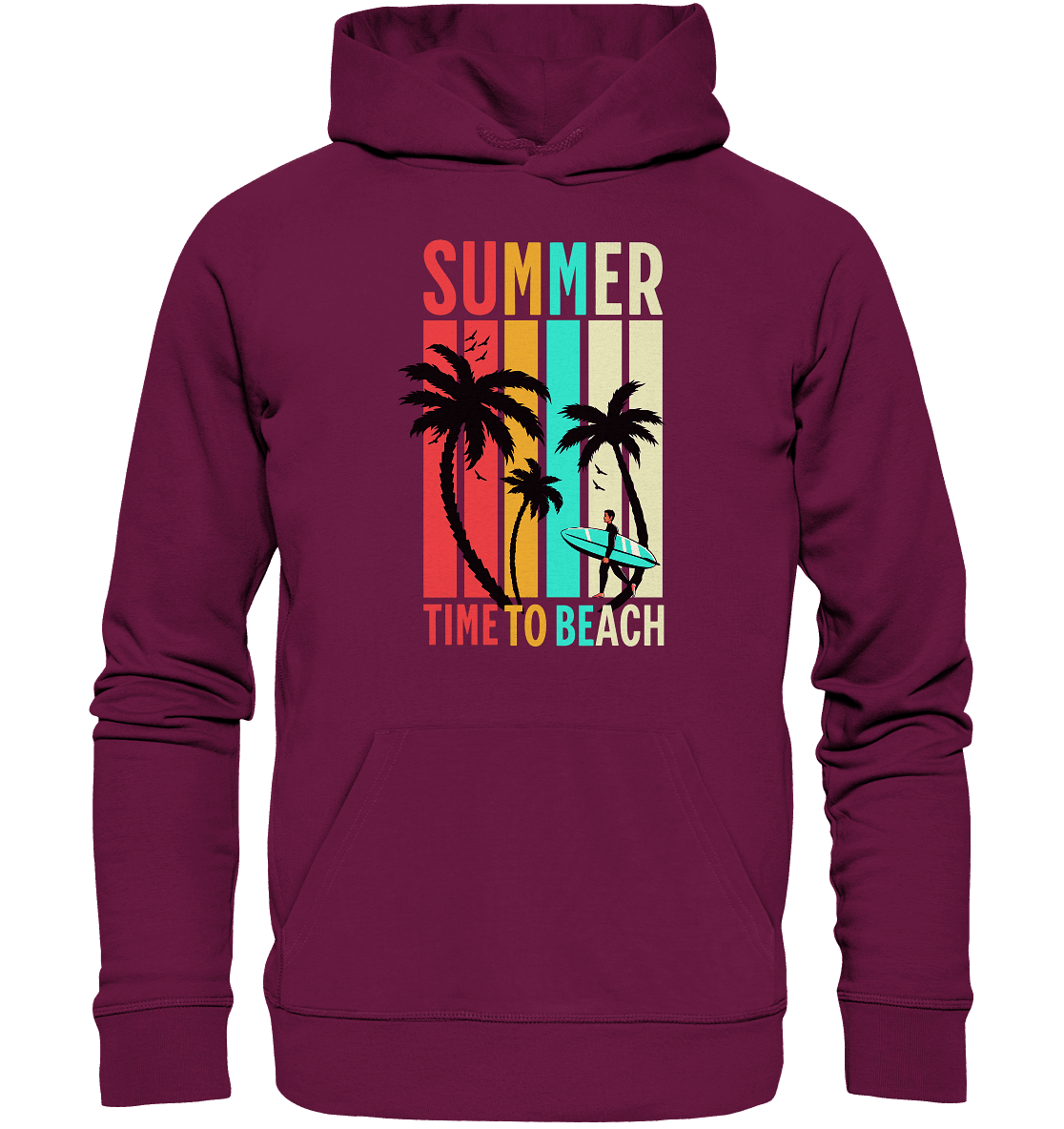 Summer Time to Beach – Sonne, Sand & Lebensfreude - Premium Unisex Hoodie - Hoodies - Burgund - GfoitMa