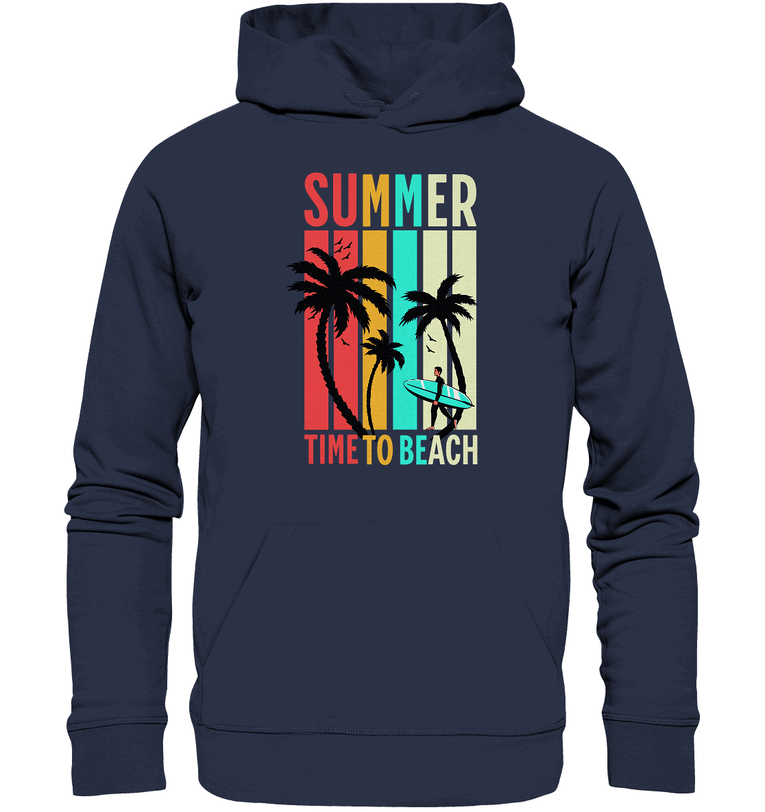 Summer Time to Beach – Sonne, Sand & Lebensfreude - Premium Unisex Hoodie - Hoodies - Deep Navy - GfoitMa