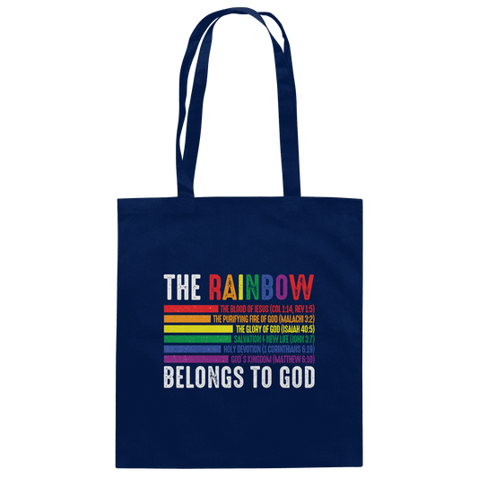 The Rainbow Belongs To God – Zeichen des Bundes und der Liebe - Baumwolltasche - Taschen - French Navy - GfoitMa