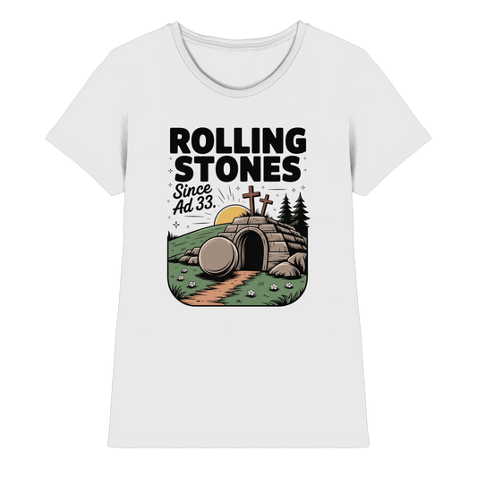 The Stone Was Rolled Away – Since AD 33 - Ladies Premium Shirt - Lady-Shirts - White - GfoitMa