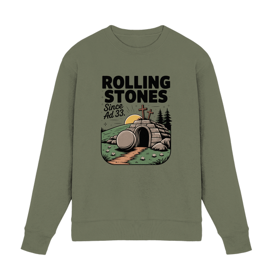 The Stone Was Rolled Away – Since AD 33 - Premium Sweatshirt - Sweatshirts - Classic Olive - GfoitMa