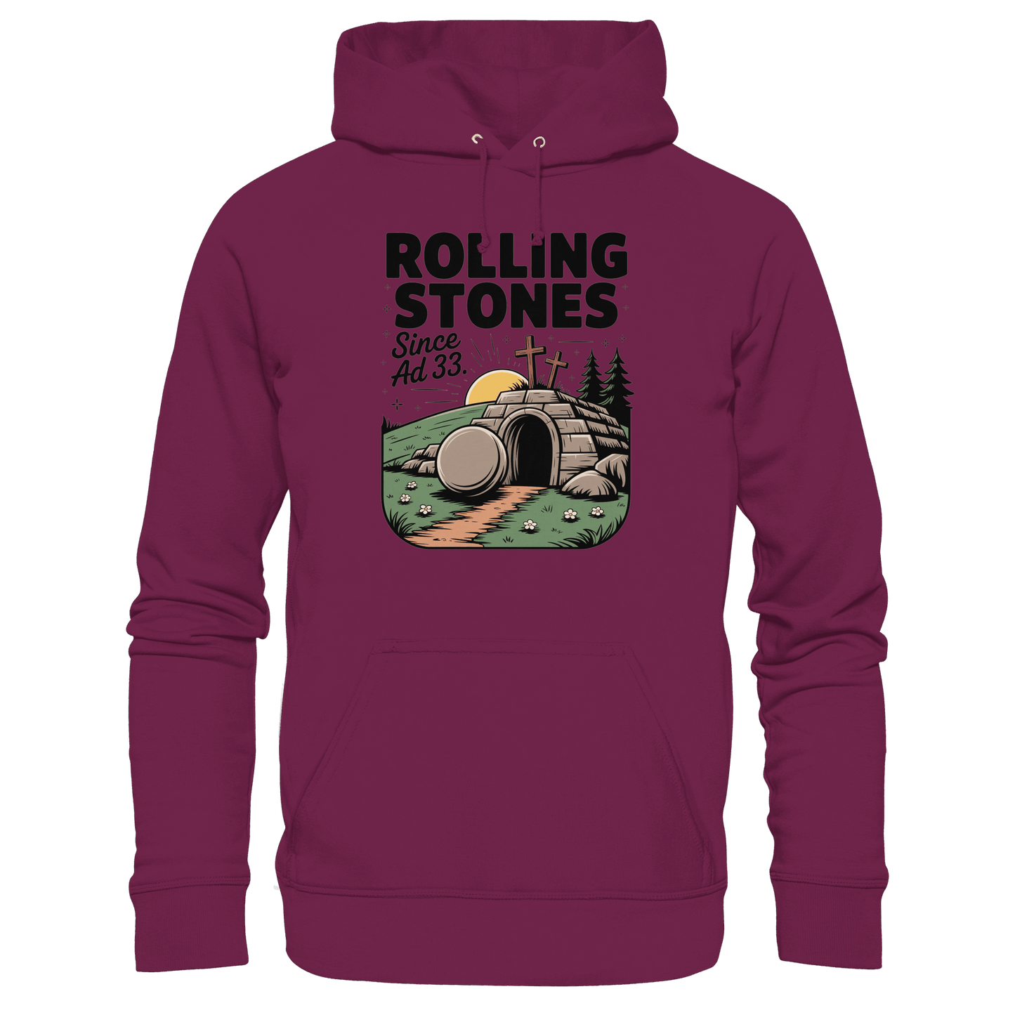 The Stone Was Rolled Away – Since AD 33 - Premium Unisex Hoodie - Hoodies - Burgund - GfoitMa