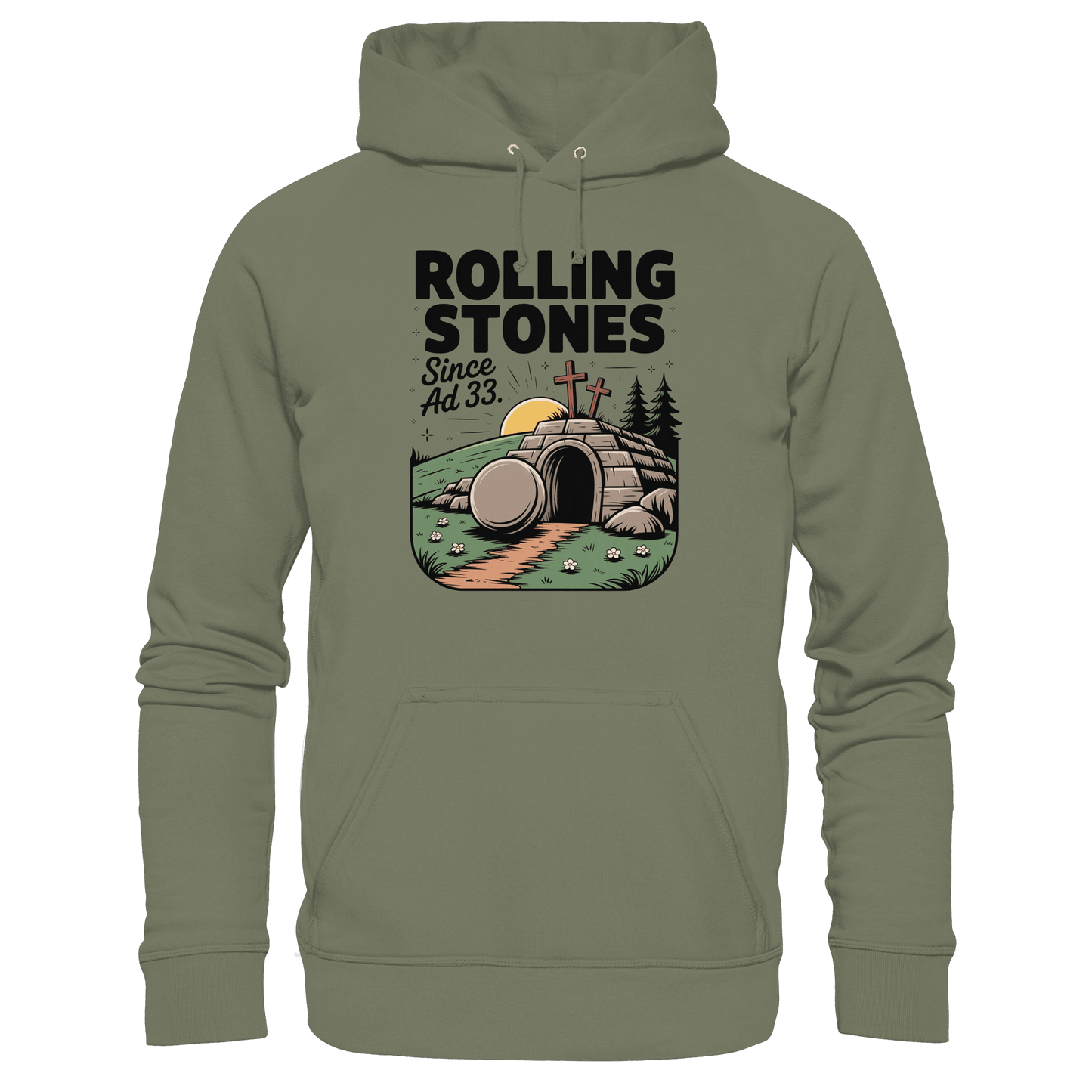The Stone Was Rolled Away – Since AD 33 - Premium Unisex Hoodie - Hoodies - Classic Olive - GfoitMa