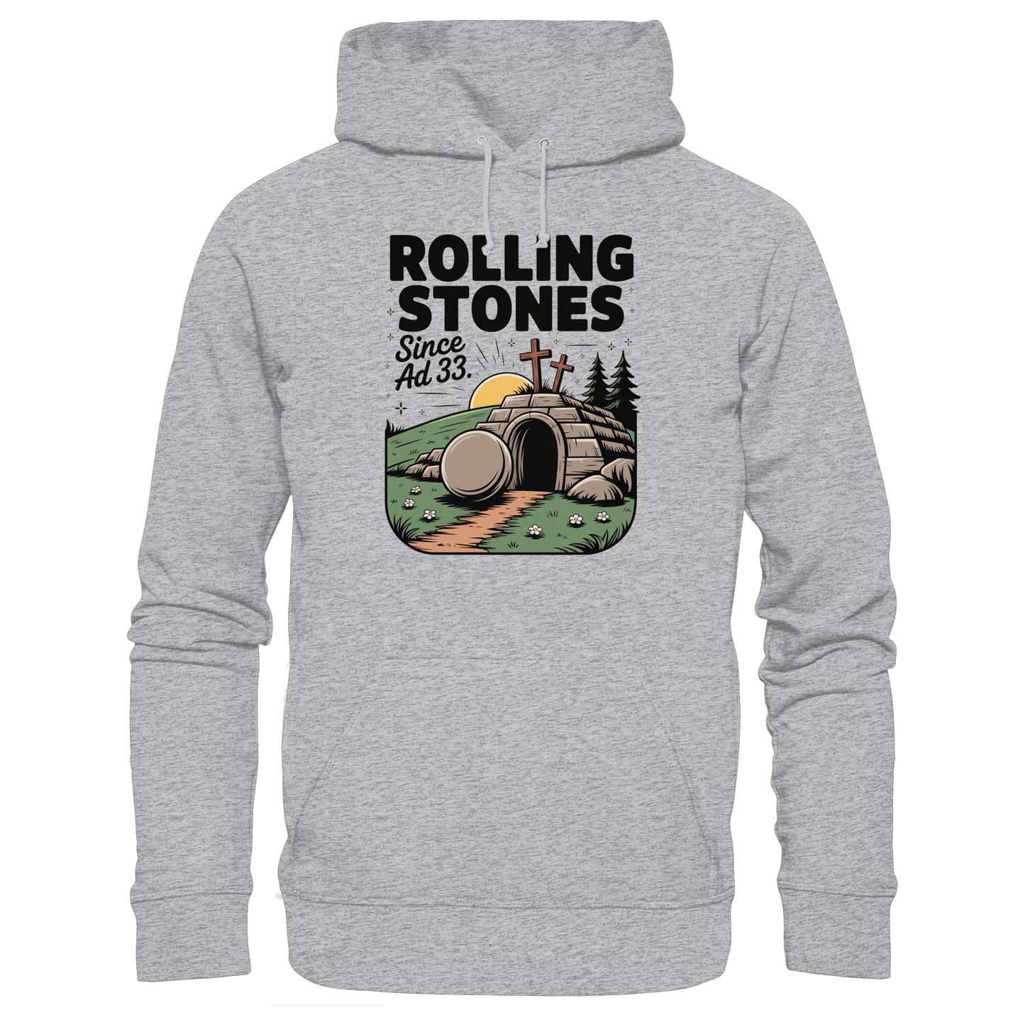 The Stone Was Rolled Away – Since AD 33 - Premium Unisex Hoodie - Hoodies - Heather Grey (meliert) - GfoitMa