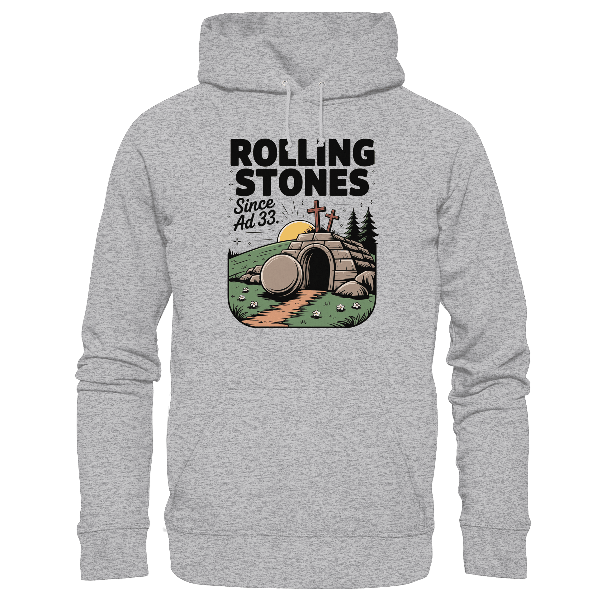 The Stone Was Rolled Away – Since AD 33 - Premium Unisex Hoodie - Hoodies - Heather Grey (meliert) - GfoitMa
