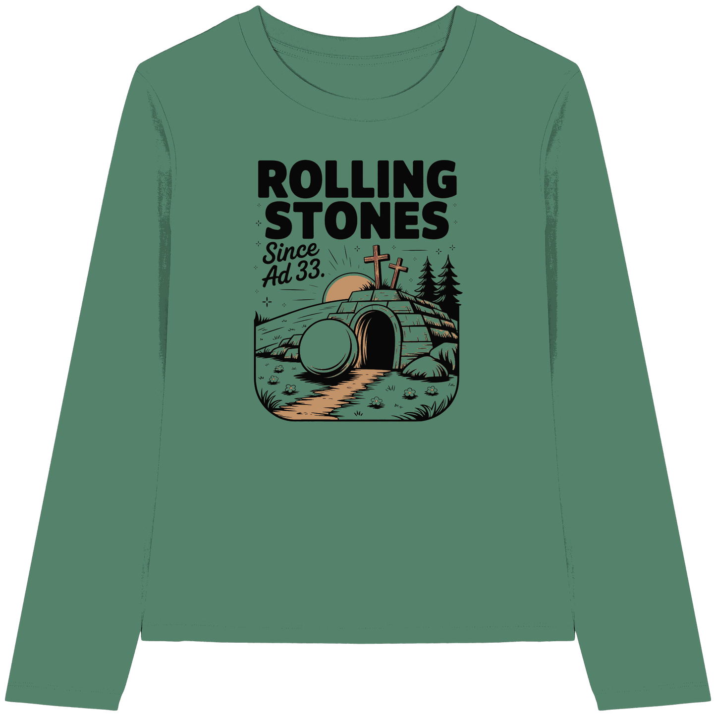 The Stone Was Rolled Away – Since AD 33 - Womens Organic Longsleeve T-Shirt - Lady-Shirts - Green Bay - GfoitMa