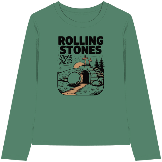 The Stone Was Rolled Away – Since AD 33 - Womens Organic Longsleeve T-Shirt - Lady-Shirts - Green Bay - GfoitMa