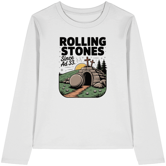 The Stone Was Rolled Away – Since AD 33 - Womens Organic Longsleeve T-Shirt - Lady-Shirts - White - GfoitMa