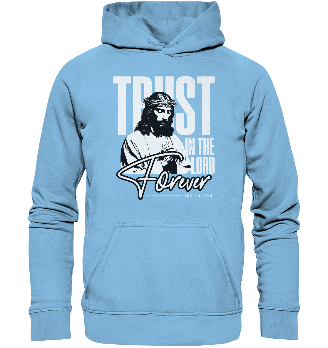 Trust in the Lord Forever – Eine Botschaft des unerschütterlichen Glaubens - Kids Premium Hoodie - Kids & Babys - Sky Blue - GfoitMa