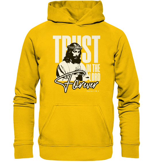 Trust in the Lord Forever – Eine Botschaft des unerschütterlichen Glaubens - Kids Premium Hoodie - Kids & Babys - Sunflower - GfoitMa