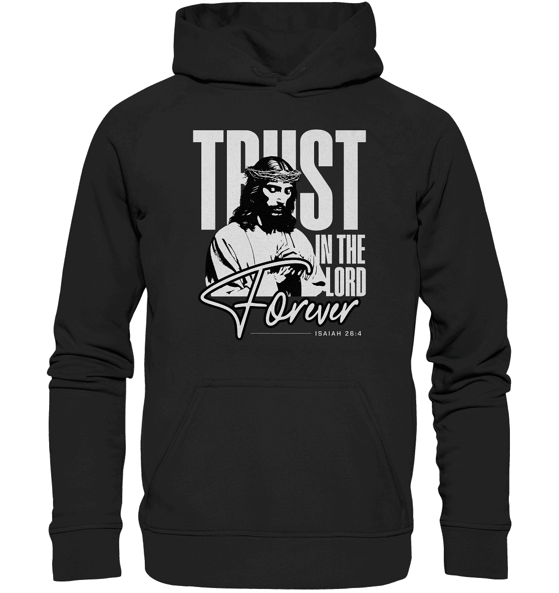 Trust in the Lord Forever – Eine Botschaft des unerschütterlichen Glaubens - Kids Premium Hoodie - Kids & Babys - Black - GfoitMa