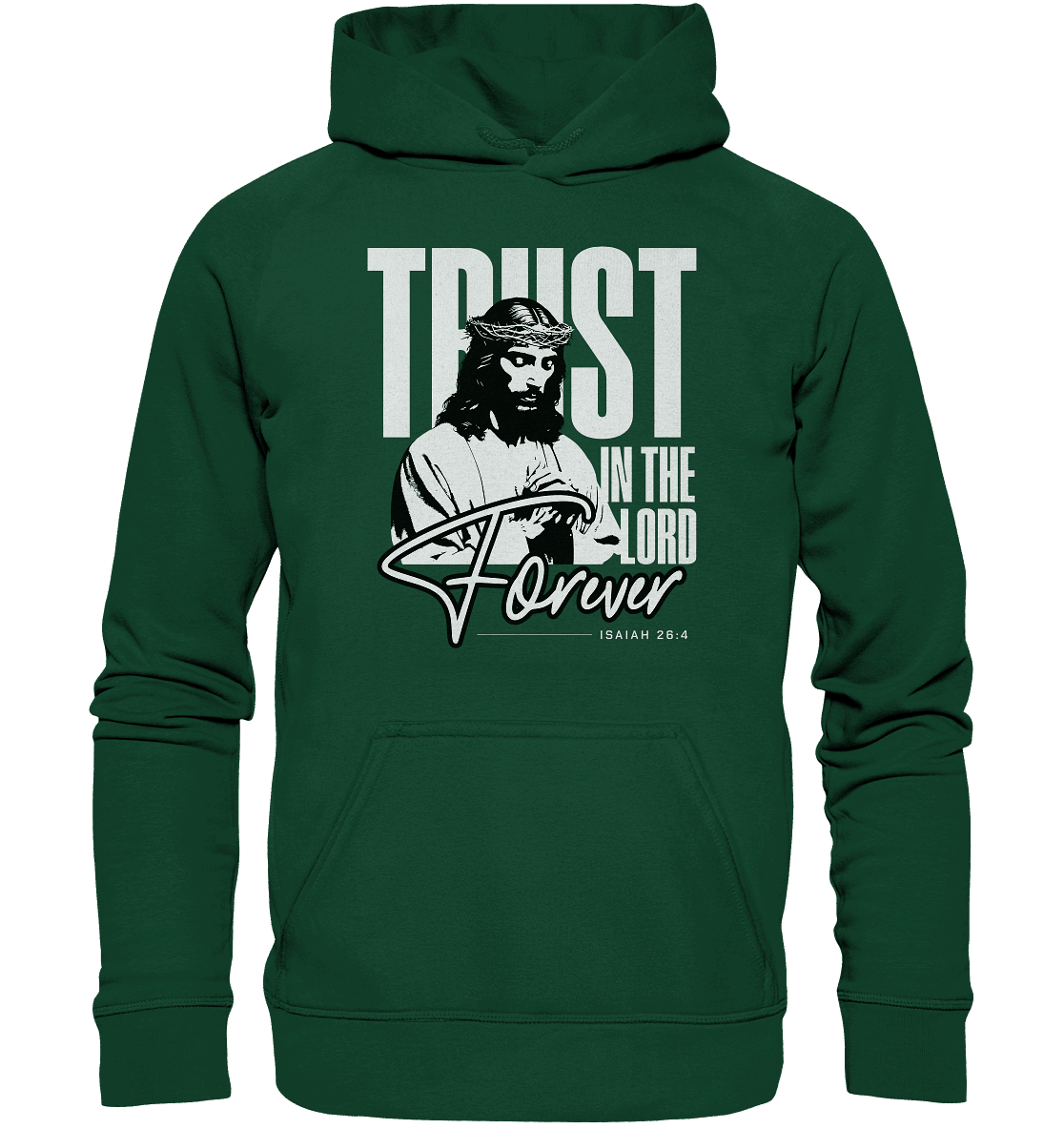 Trust in the Lord Forever – Eine Botschaft des unerschütterlichen Glaubens - Kids Premium Hoodie - Kids & Babys - Bottlegreen - GfoitMa