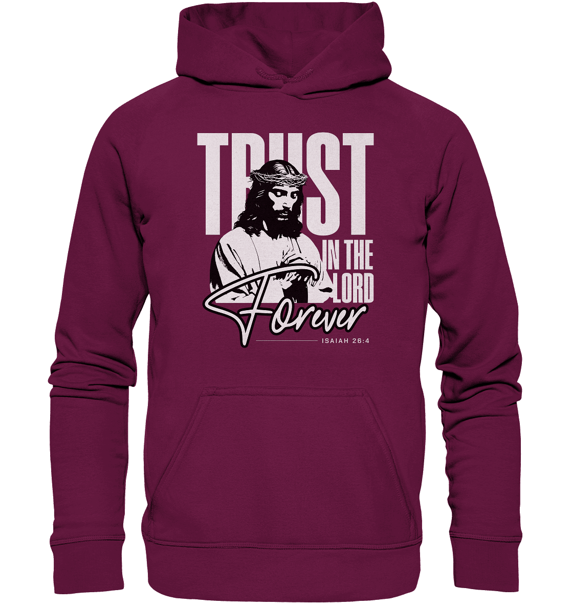 Trust in the Lord Forever – Eine Botschaft des unerschütterlichen Glaubens - Kids Premium Hoodie - Kids & Babys - Burgund - GfoitMa