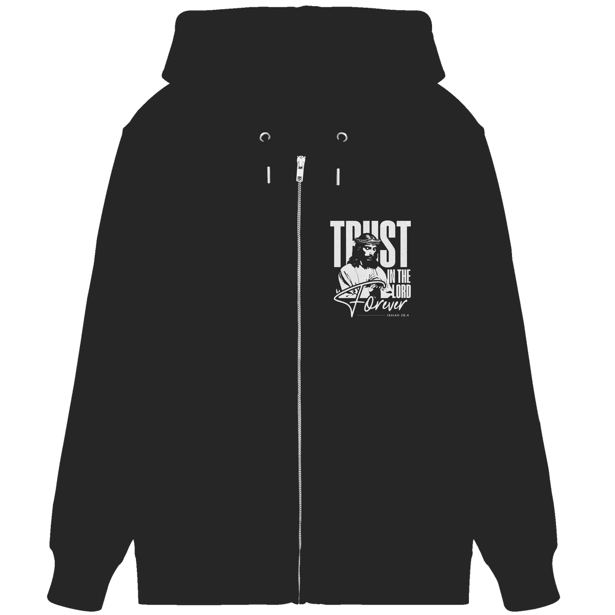 Trust in the Lord Forever – Eine Botschaft des unerschütterlichen Glaubens - Organic Zipper - Jacken/ Zipper - Black - GfoitMa