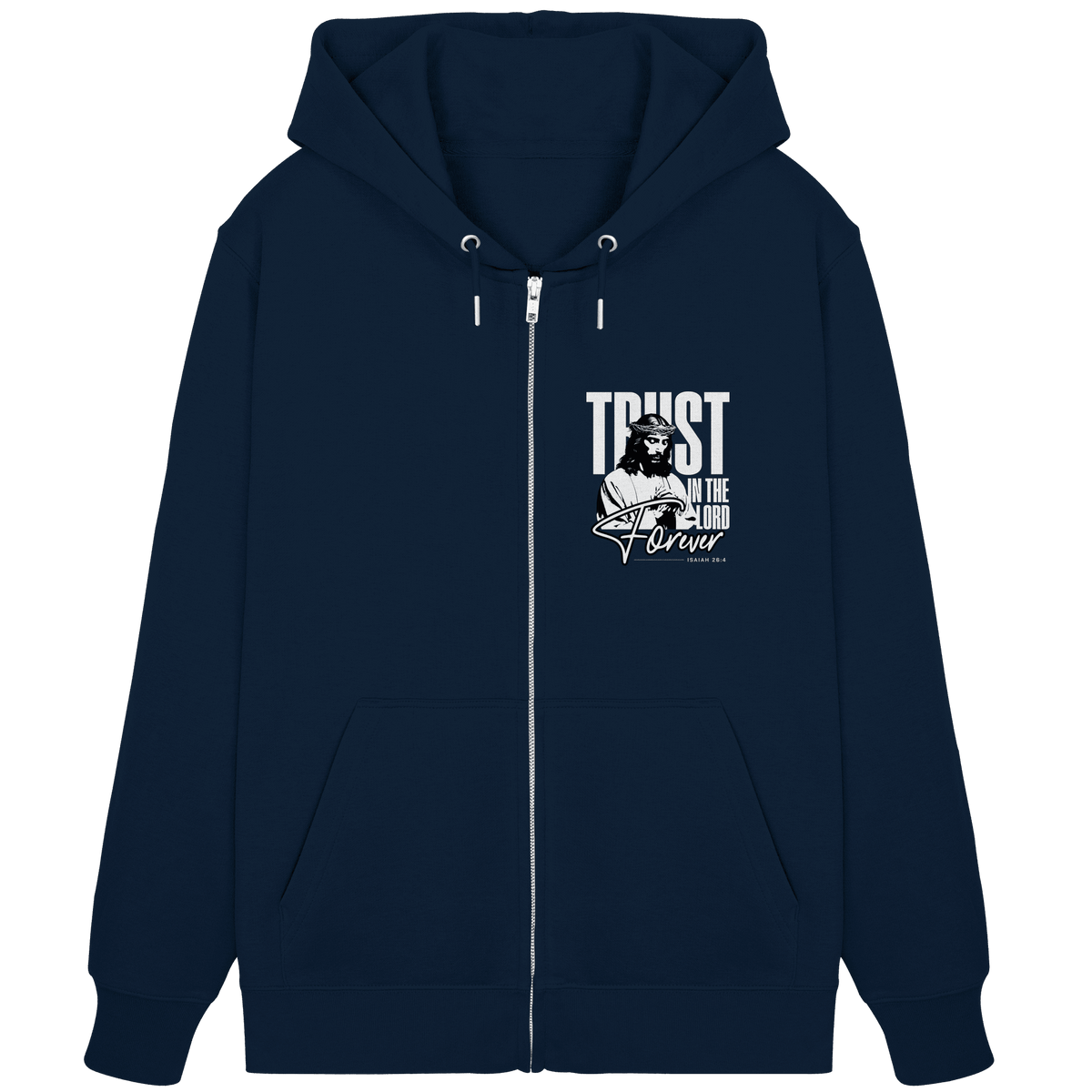 Trust in the Lord Forever – Eine Botschaft des unerschütterlichen Glaubens - Organic Zipper - Jacken/ Zipper - French Navy - GfoitMa