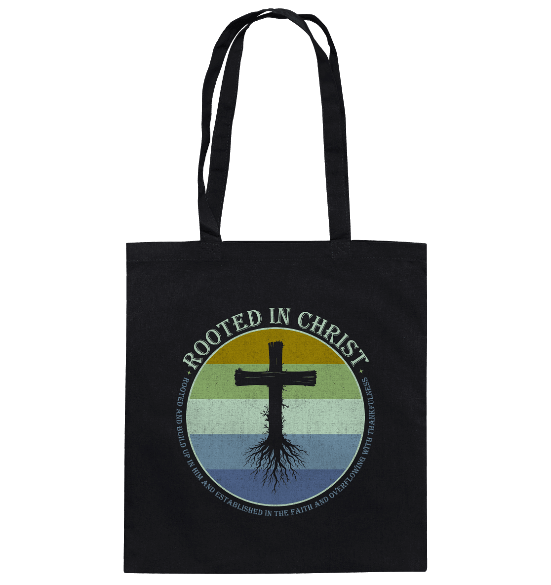 Verwurzelt in Christus | Christliche Kleidung - Baumwolltasche - Taschen - Black - GfoitMa