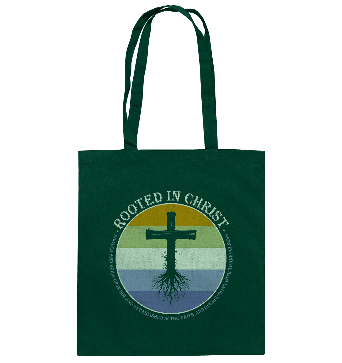 Verwurzelt in Christus | Christliche Kleidung - Baumwolltasche - Taschen - Bottle Green - GfoitMa
