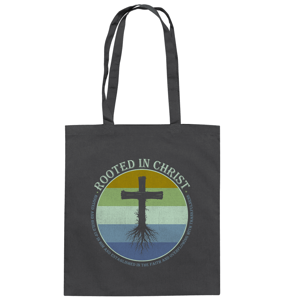 Verwurzelt in Christus | Christliche Kleidung - Baumwolltasche - Taschen - Graphite Grey - GfoitMa