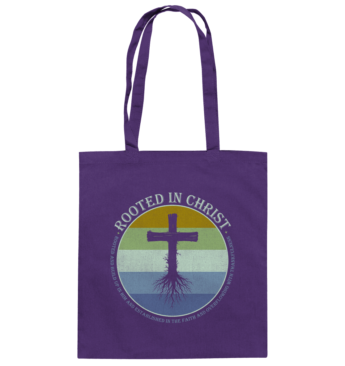 Verwurzelt in Christus | Christliche Kleidung - Baumwolltasche - Taschen - Purple - GfoitMa