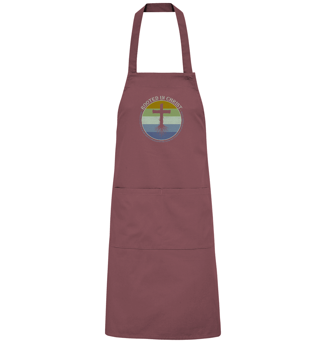 Verwurzelt in Christus | Christliche Kleidung - Organic Grillschürze - Home & Living - Ancient Pink - GfoitMa