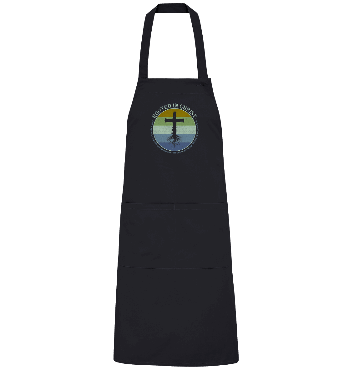 Verwurzelt in Christus | Christliche Kleidung - Organic Grillschürze - Home & Living - Black - GfoitMa