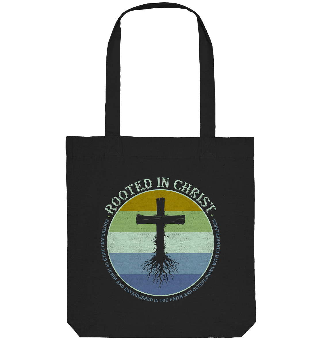 Verwurzelt in Christus | Christliche Kleidung - Organic Tote-Bag - Taschen - Black - GfoitMa