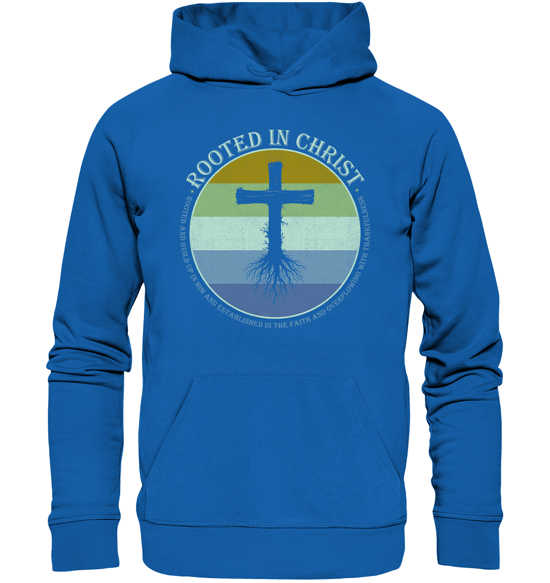 Verwurzelt in Christus | Christliche Kleidung - Premium Unisex Hoodie - Hoodies - Royal Blau - GfoitMa