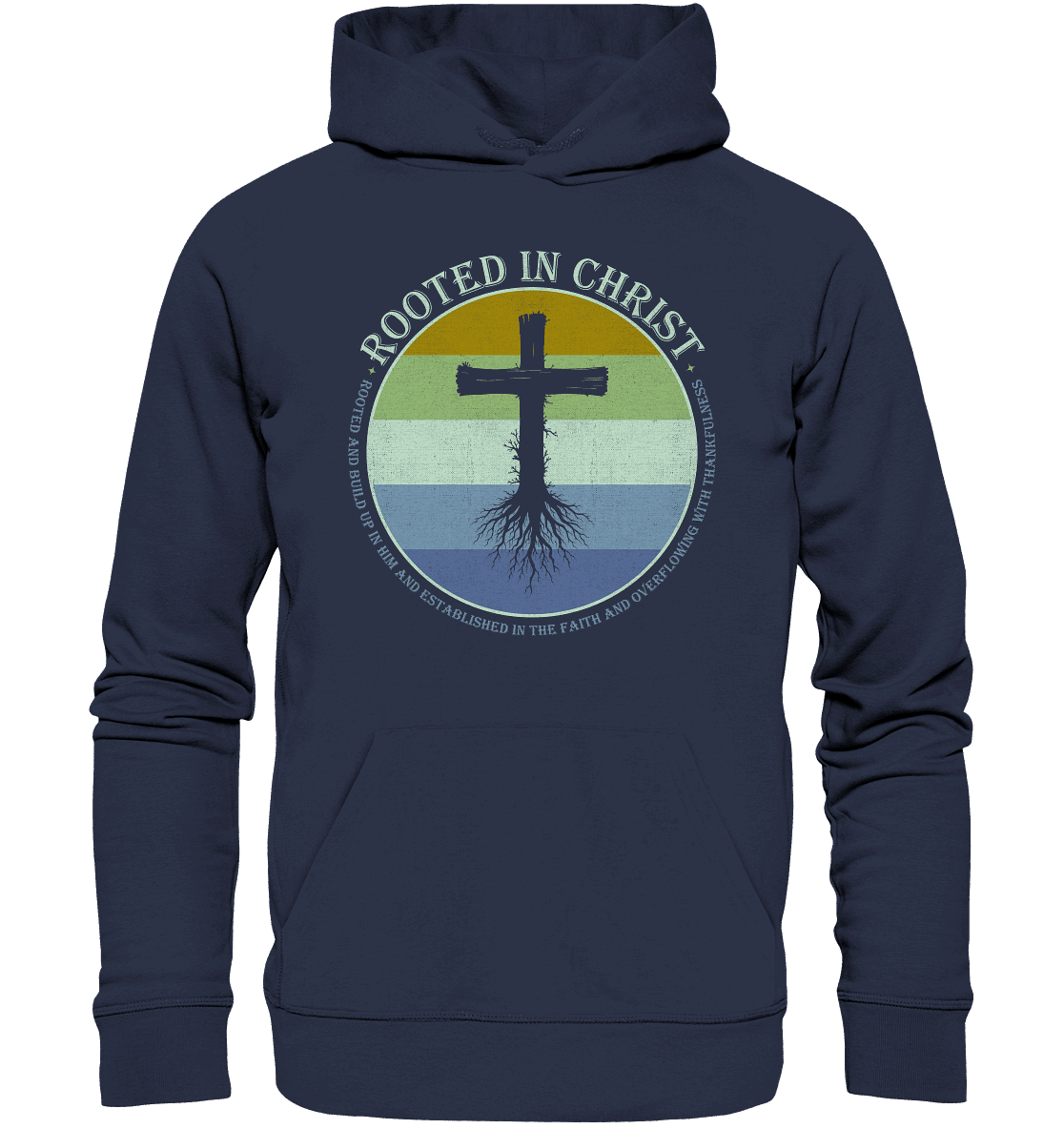 Verwurzelt in Christus | Christliche Kleidung - Premium Unisex Hoodie - Hoodies - Deep Navy - GfoitMa