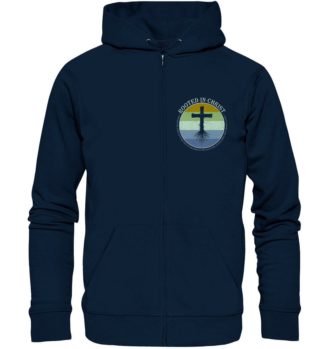 Verwurzelt in Christus | Christliche Kleidung - Zipper - Jacken/ Zipper - Navy - GfoitMa