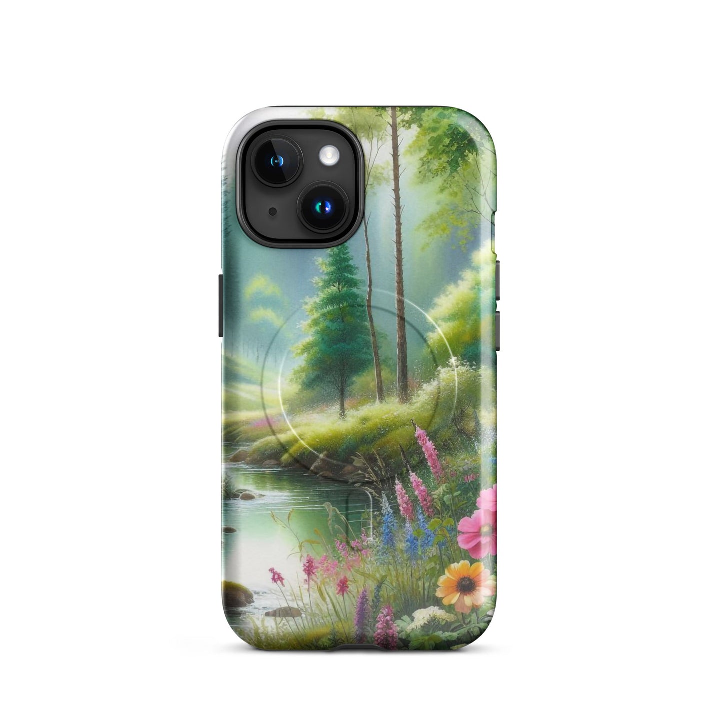 Wald in Wasserfarben - Hardcase iPhone®-Hülle mit MagSafe® - iPhone 15 - GfoitMa